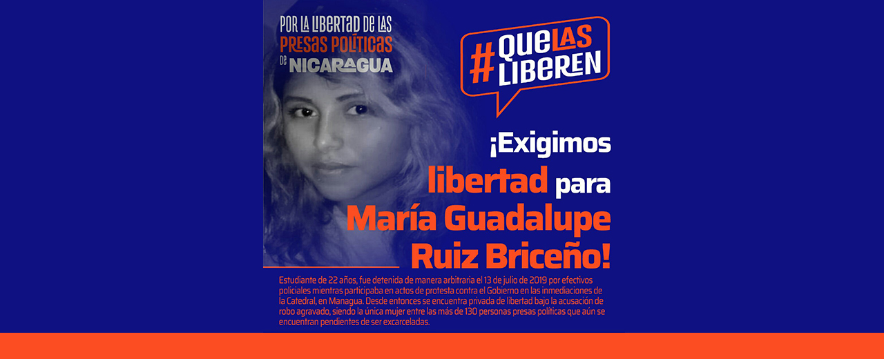 Exigimos la liberación de María Guadalupe Ruiz Briseño, presa política en Nicaragua