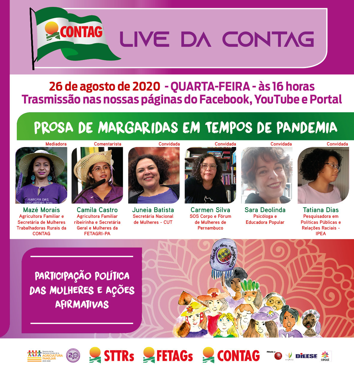 Live da Contag aborda participação das mulheres política