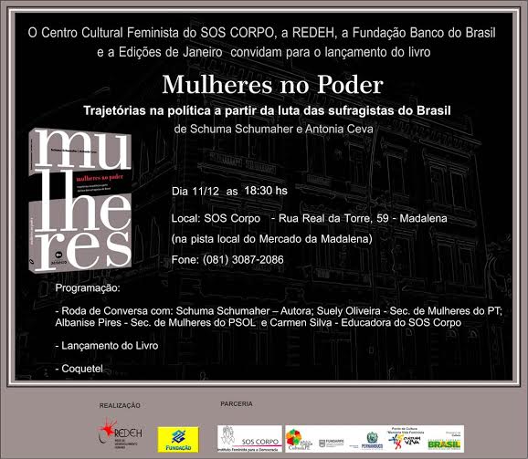 11/12/15 – Lançamento do livro “Mulheres no Poder – trajetórias na política a partir da luta das sufragistas do Brasil”